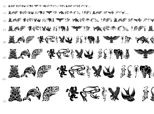 Tribal Animals Tattoo Designs font waterfall